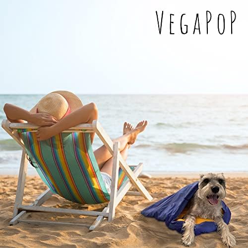 Vegapop Blue כלב שק שינה לכלבים בינוניים עם שקית אחסון- שמיכה אטומה למים חמה או כרית לחיות מחמד- מושלמות לקמפינג, ימי חוף,