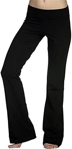מכנסי יוגה לנשים של רייב פלוס טלאים לבנים שחורים בגודל שחור נמתחים גבירות ספורט בגדיות פעמון חותלות התלקחות