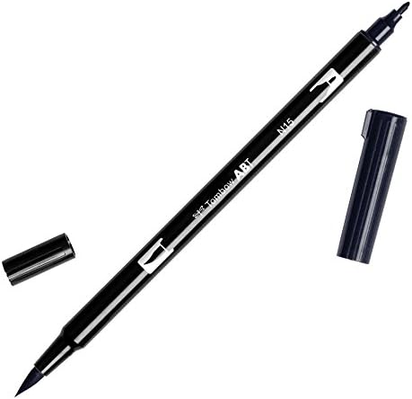 טומבו 56621 עט מברשת כפול, נ15-שחור, 1-חבילה. ניתן לערבוב, מברשת וטוש קצה עדין