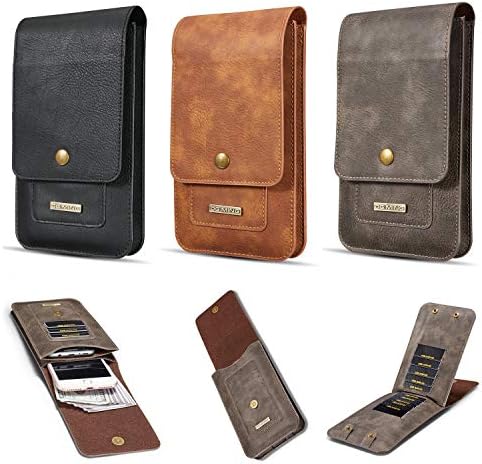 מארז טלפון מגן DG.Ming Premium Premium Leather Pouch Case נרתיק כיסוי לחגורת קליפ לולאות סגירה מגנטית התואמת ל-