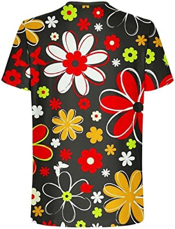 חולצת טריקו של הדפס פרחוני בגברים חולצת חוף הוואי חולצת טי יומית נופש חולצה צוואר שרוול קצר