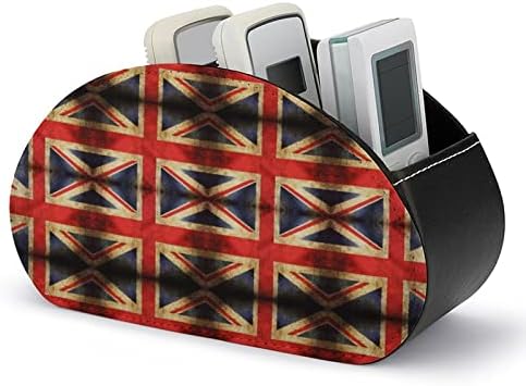 בריטי דגל שלט רחוק תיבת אחסון רב תכליתי עור מפוצל טלוויזיה מרחוק מחזיק שולחן עבודה ארגונית תיבת עם 5 תא עבור