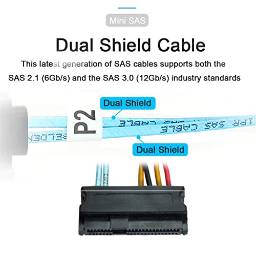 Cy Slimline Cable SAS 4.0 SFF-8654 4I 38 סיבוב מארח ל -4 SAS 29 PIN SFF-8482 יעד כבל פשיטת דיסק קשיח