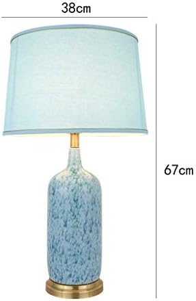 מנורות שולחן אטאי, מנורת שולחן קרמיקה כחולה, יצירתיות מנורה שולחן חם שולחן שולחן עגול אורות דקורטיביים E27 אור