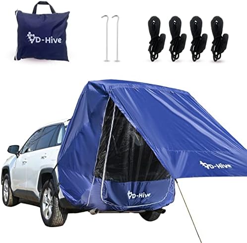 אוהל מכוניות דלת שטח של רכב שטח של D -Hive לקמפינג - אוהל עמיד לרוח אטום ועמיד למים עם סוכך, אביזר חיוני