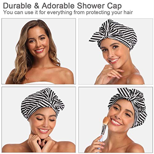 כובע מקלחת לנשים כובעי שיער למקלחת לשימוש חוזר כובע מקלחת לשיער ארוך, מצנפת סאטן לנשים, מצנפת משי לשיער