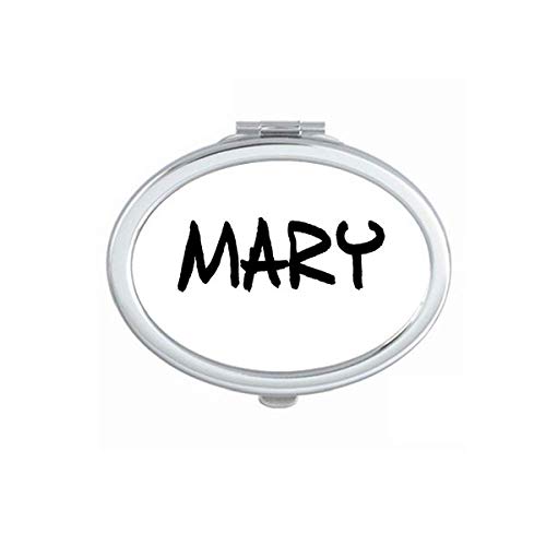 מיוחד כתב יד אנגלית שם מרי מראה נייד לקפל יד איפור כפול צד משקפיים