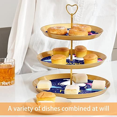 Lyetny 3 קינוח קינוח עוגת עוגת קאפקווי עוגת זהב עמדת מסיבת תה, חתונה ויום הולדת, קסם חד קרן הוא אמיתי