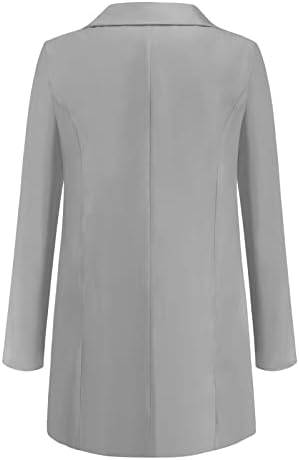 בלייזר פורמלי נשים פלוס גודל עבודה משרדי חליפה עסקית מעיל שרוול ארוך פתוח קרדיגן בצבע אחיד בלייזרס