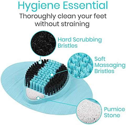 מקרצף רגליים לשימוש במקלחת-מנקה רגליים לעור מת עם אבן ספוג-מעסה ופילינג מברשות-מסיר יבלות, משפר את זרימת הדם ומקל על כאבים-כוסות