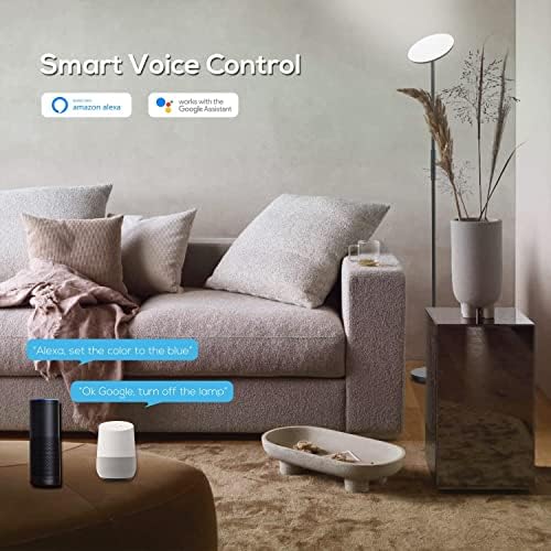 מנורת רצפה של סונטין, טויה מנורת רצפה חכמה סלון סלון צבע משתנה עם Alexa & Google Home, 24W