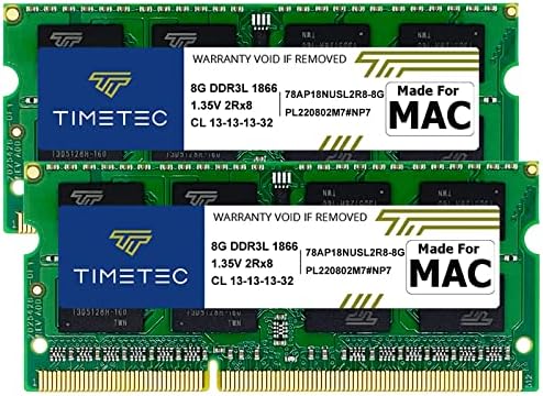 ערכת Timetec 16GB תואמת לאפל בסוף 2015 IMAC DDR3L 1867MHz / 1866MHz PC3L-14900 2RX8 CL13 1.35V 204 PIN מודול זיכרון SODIMM