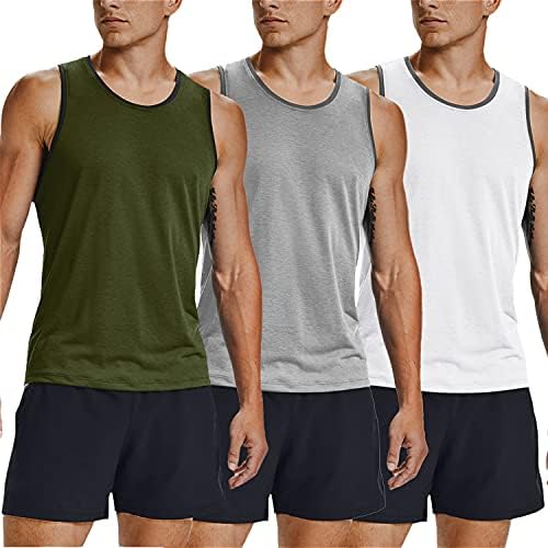 גופיות אימון לגברים קואופנדי 3 חולצות כושר אריזות שריר טי פיתוח גוף כושר חולצות ללא שרוולים