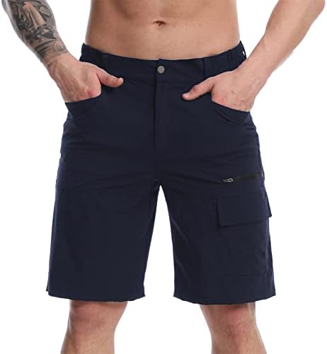 מכנסי טיול מטען לגברים של Surenow מכנסיים קצרים קיץ קצרים קזים משקל קל משקל נושם יבש מהיר מכנסיים קצרים מחנה