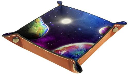כוכבי לכת מופשטים של Lyetny במארגן חלל מגש אחסון תיבת מיטה ליד מיטה קאדי שולחן עבודה מגש החלפת ארנק מפתח קופסת מטבעות