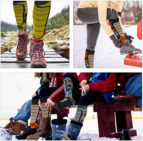 גרבי סקי צמר מרינו של Hylaea, גרבי מזג אוויר קר לסנובורד, שלג, חורף, גרביים חמים בגובה הברך, ציד