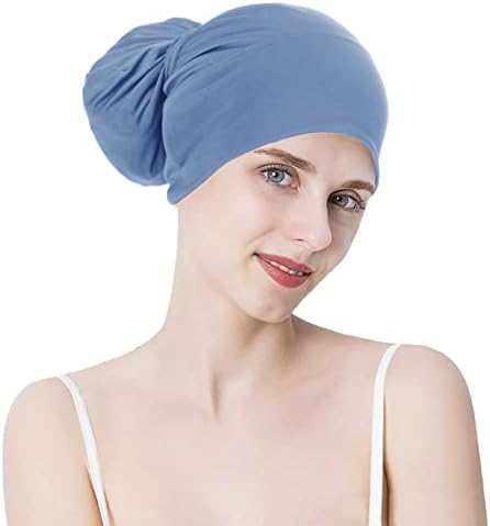 נשים טורבן נושם לשיער ארוך, חיג'אב מוסלמי נמתח עם רצועה אנטי- UV הגנה מפני הצעיף ראש כימיה כימיה.