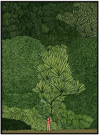 Czdyuf קטן נוף ירוק קטן וורן ציור דקורטיבי איור מופשט ביתי תלייה ציור