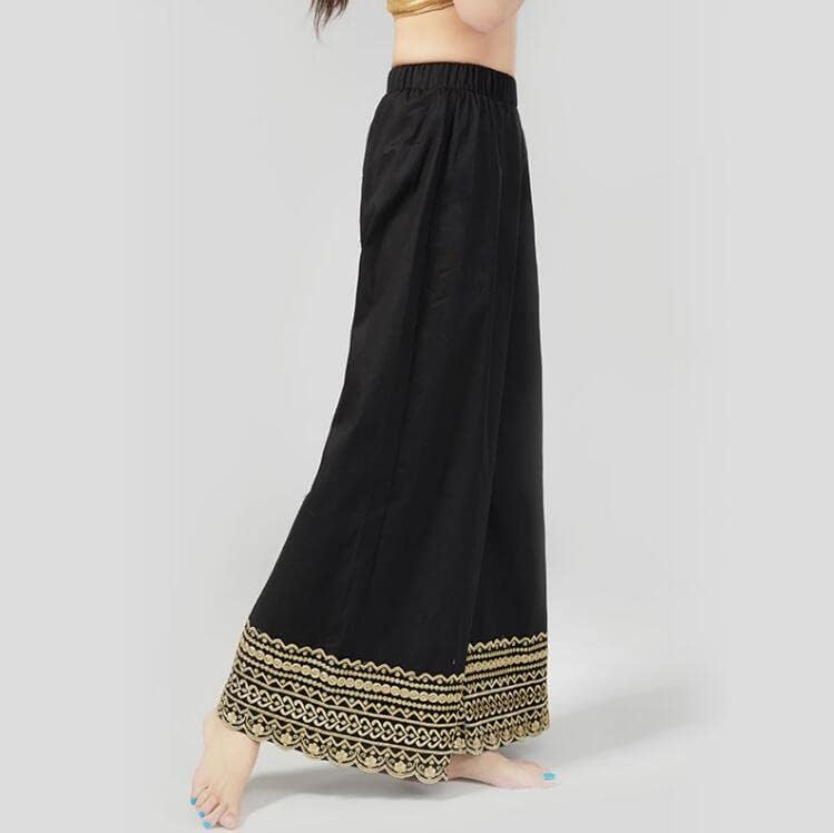 הודו קרקעית כותנה מסורתית לאישה סגנונות אתניים מדי יום אלגנט ליידי מכנסיים מכנסיים רחבים מזדמנים F XS