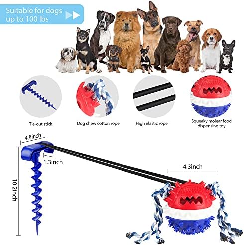 LKZSLSP כלב צעצועים לעיסה אגרסיבית לחיזורים חיצוניים כדור חבל חיית מחמד אינטראקטיביים לכלבים גדולים גדולים