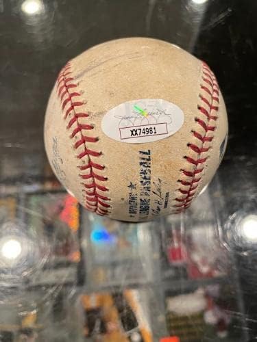 משחק המלאכים של מייק פורל לוס אנג'לס השתמש בבייסבול חתום מלא JSA 981 - כדורי בייסבול חתימה