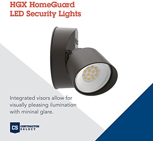 תאורת ליטוניה HGX LED 2RH 40K 120 DDB M2 Homeguard אורות שיטפון אורות 2750 לומן, 2 אור, ללא חיישן, ברונזה כהה