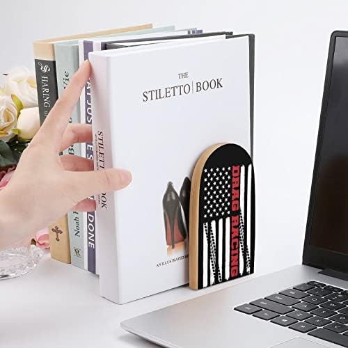 גרור מירוץ אמריקאי דגל עץ תומכי ספרים כבד ספר מחזיקי למדפים דקורטיבי ספר מסתיים