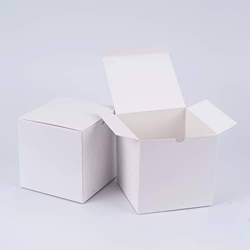 משרד 50 יחידות קופסת מתנה מנייר לבן עם מכסים, 8איקס 8איקס 6/6איקס 6 איקס 6 קופסאות מתנה לבנות להצעת שושבינה, לטובת