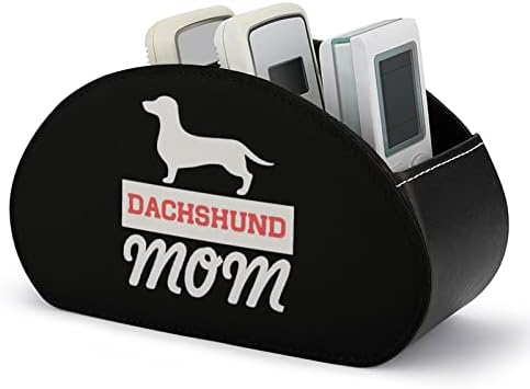 DACHSHUND DOG MOM TV TV מחזיקי שלט רחוק מארגן אחסון עור אופנה מארגן שולחן עבודה עם 5 תא