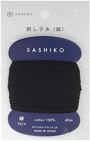חוט סשיקו משקל דק יותר 40 מ 'אלמ 219 -שחור- רקמה יפנית ושטיפה מאת יוקוטה