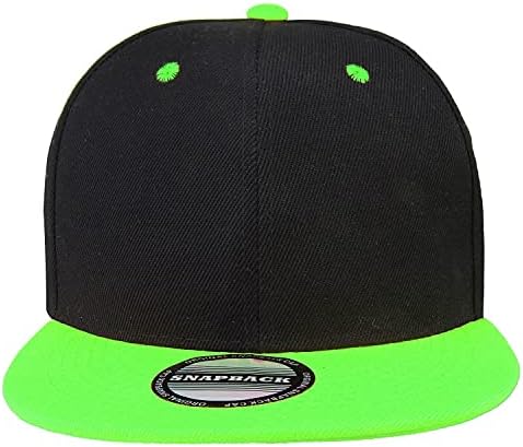 כובע Snapback כובע קלאסי בסגנון היפ הופ שטוח שטר ריק צבע מוצק גודל מתכוונן