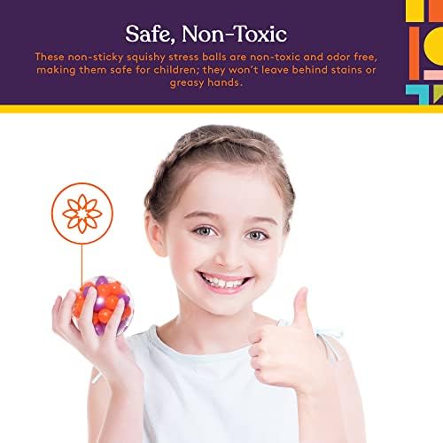 סחיטת כדור מתח סקוואש, צעצוע חושי צבעוני - הקלה על מתח, לחץ - בית, נסיעות ושימוש במשרד - כיף לילדים ולמבוגרים