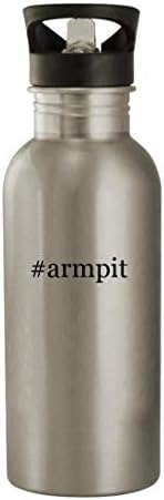 מתנות Knick Knack Armpit - 20oz נירוסטה hashtag בקבוק מים חיצוניים, כסף