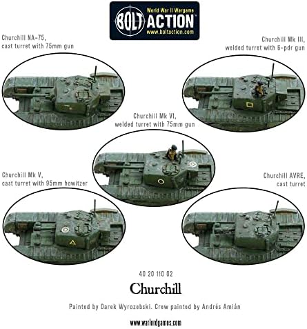 בורג פעולה צ ' רצ ' יל חיל הרגלים טנק 1:56 מלחמת העולם השנייה צבאי משחקי מלחמה פלסטיק דגם קיט
