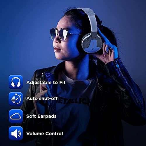 XO Vision IR630BU אוניברסלי IR אוזניות מתקפלות אלחוטיות - כחול אלחוטי Bluetooth המותאם קל משקל נייד לאייפון, מכונית, אוזניות