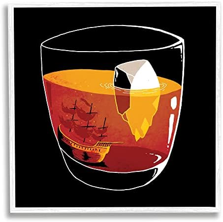תעשיות סטופל חכם אייסברג ספינה משקה שתיית זכוכית איור, עיצוב על ידי מייקל בוקסטון שחור 17 איקס 17