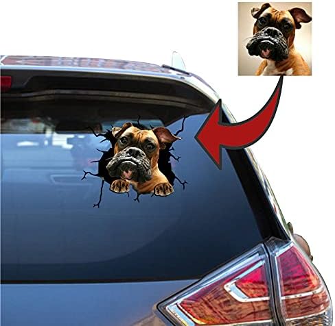 מדבקת מכונית כלב מתאגרף מתנות כלבים בהתאמה אישית מתנות כלבים ממימה רכב שטח קטן מדבקות בהתאמה אישית לציטוטים של מירוצי ויניל