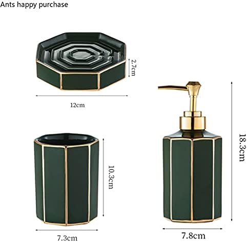 מתקן סבון ירוק ורוד ירוק מודרני מודרני קריטי בן 4 חלקים קרמיקה מתקן סבון, בית מלון מודרני מתקן סבון אמבטיה מודרני, מטבח