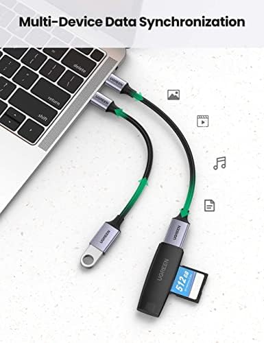 רכזת USB C UGREEN, USB C ל- USB מתאם צרור עם מתאם USB C ל- USB, 2 חבילות מסוג C 3.0 OTG, כבל USB לסוג C, Thunderbolt 3 ל-