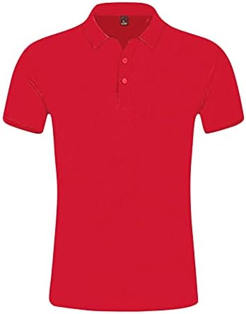 חולצות פולו קלאסיות לגברים חולצות פולו עסקיות מזדמנים לחות קיץ מפתחת כותנה בסיסית ספורט גולף פולו צמרות אדום