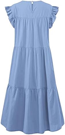 שמלות קיץ מזדמנות לנשים, צוואר עגול רשמי שרוול מזדמן שרוול קצר-טראים שמלות מיני שמלות