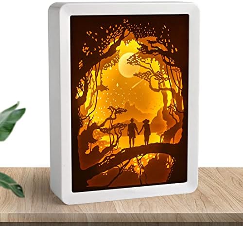 Siweme מתנה ליום האהבה 3D נייר קופסאות אור אור מסגרת לילה עיצוב אור פסלי נייר אור מנורת לילה של ציורי צל יצירתיים