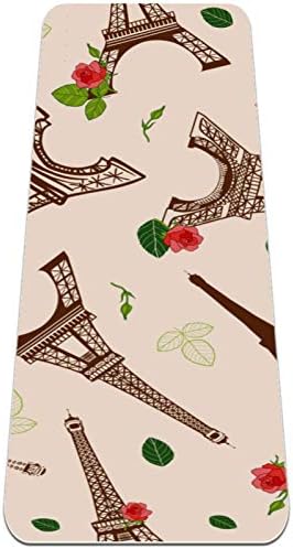 זיבזה מגדל אייפל פריז פרימיום עבה יוגה מחצלת ידידותית לסביבה גומי בריאות & מגבר; כושר החלקה מחצלת עבור כל סוגים