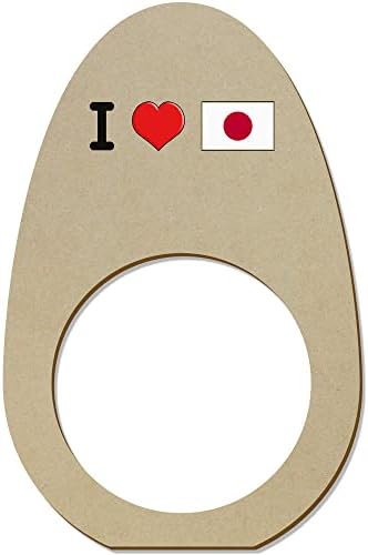 Azeeda 5 x 'אני אוהב את יפן' טבעות מפיות מעץ/מחזיקים
