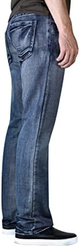 מכנסי ג'ינס ישרים של גברים מתאימים בכושר רגיל