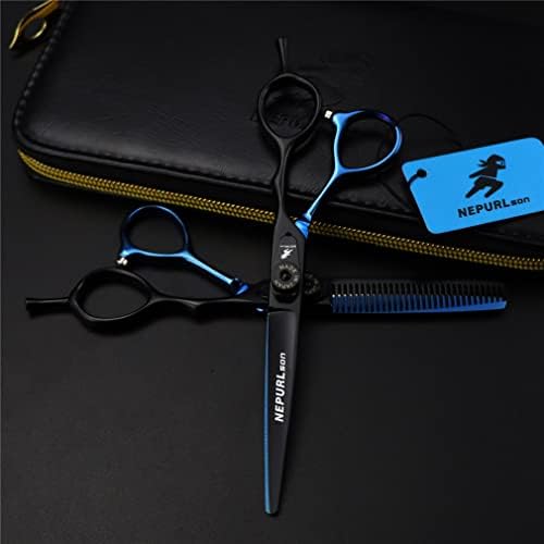 6.0 Inch Blue Black Salon Barber Hairdressing Shears, Professional Swivel Ring Cutting Scissor Set , Sharp And Precise,