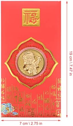 2 יחידות סיני חדש רקום אדום מנות מזל כסף פאוץ סיני חדש שנה אדום מעטפת שנה אדום מעטפות