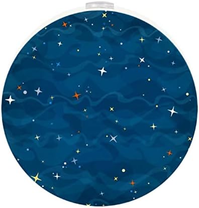 2 מארז התוספת מנורת לילה הוביל לילה אור קריקטורה רקע עם כוכבים עם חשכה לשחר חיישן לילדים חדר, משתלה, מטבח, מסדרון
