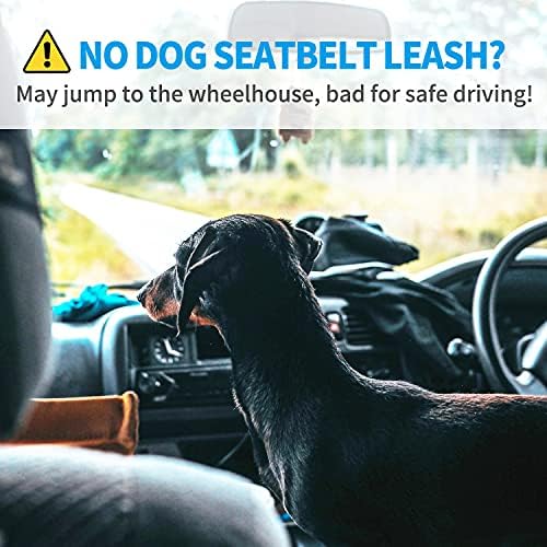 באפט כלב חגורת בטיחות רצועה עבור מכוניות, 2-חבילות לחיות מחמד בטיחות חגורת בטיחות רתם עם הלם קליטת באנג ' י רעיוני