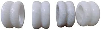 טבעות מפיות שיש בעבודת יד של OMC סט של 4 מפיתת מפית לבנה מגולפת ביד טבעת צורת זיגזג עיצוב שולחן אלגנטי תפאורה